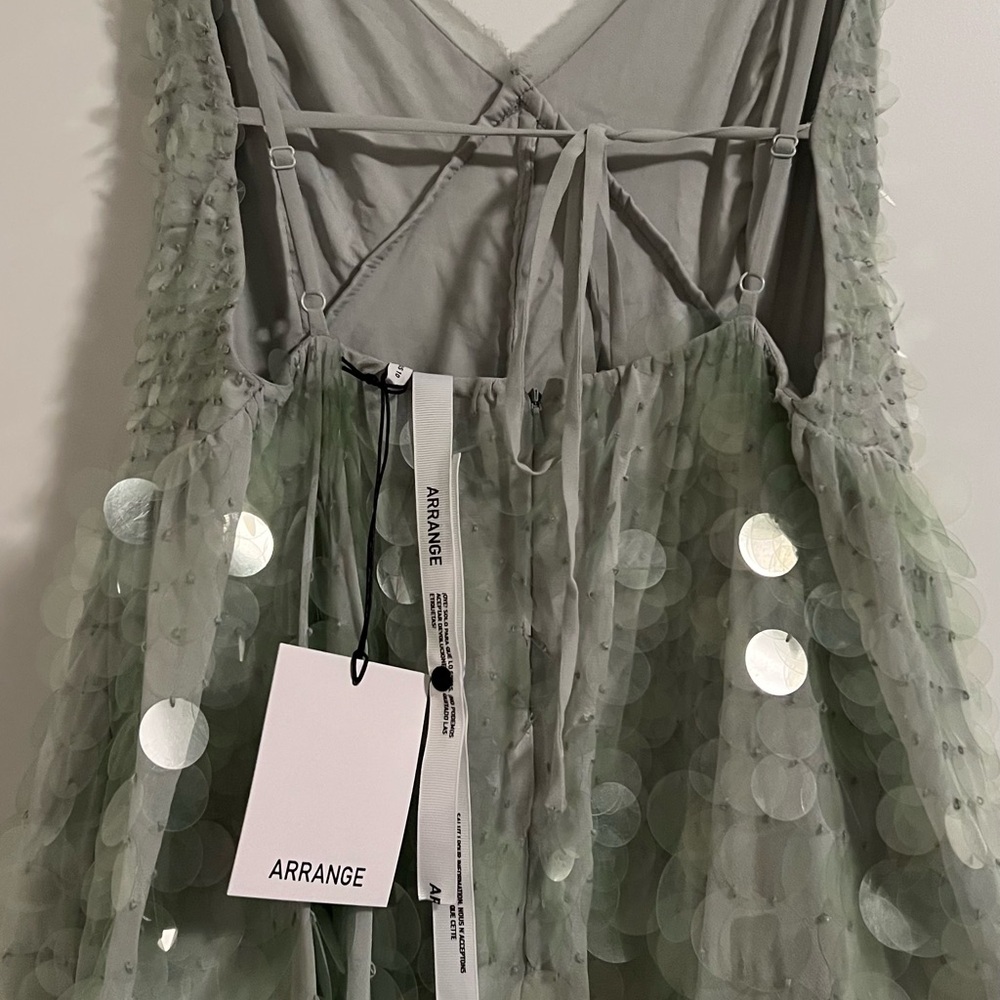 ARRANGE Embellished Sequin Cami Midi Dress – Seafoam Green – Size 10 (NWT) - Picture 9 of 9